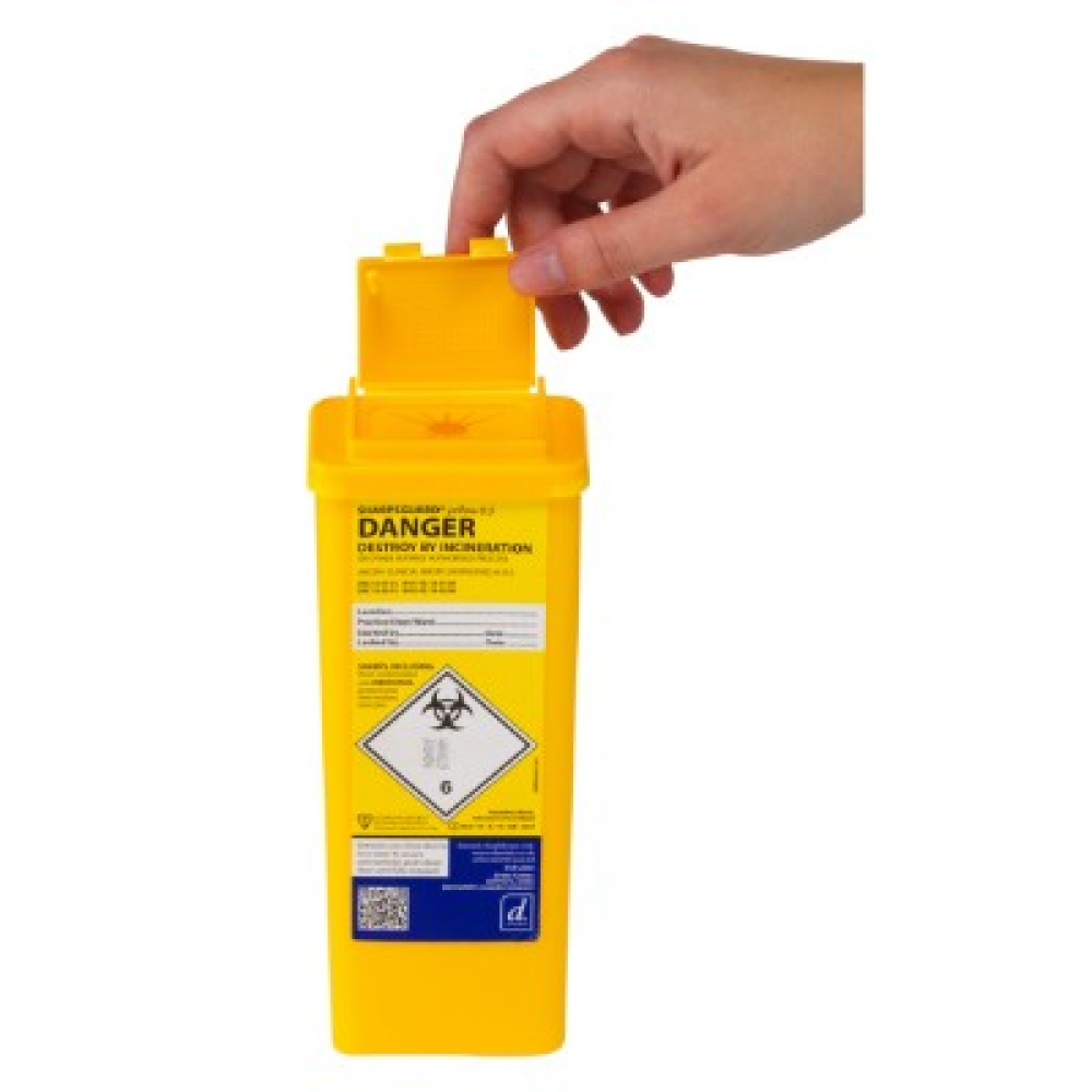 DNDD442YLR Yellow Lid Sharpsguard Sharps bin 0.5 litre