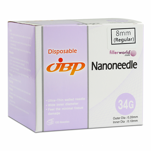 Jbp Nanoneedle 34G 8mm Regular (100 UTW needles)