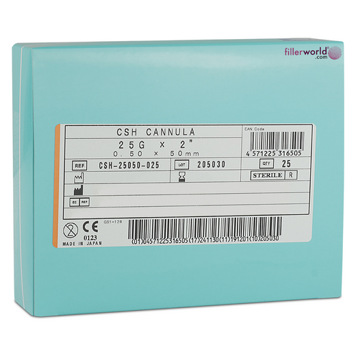 TSK Closed Single Hole Cannula 25G x 50mm (2”)  CSH-25050-025- 1 BOX OF 25