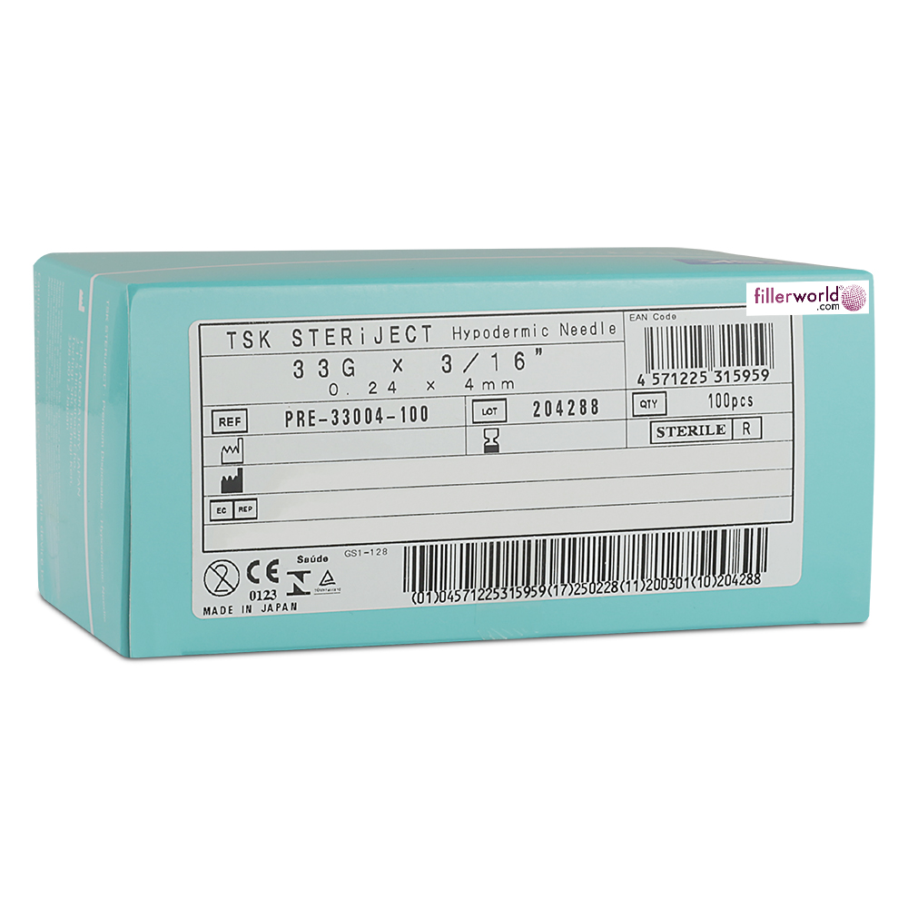 TSK Pre Regular Hub Needle 33G x 4mm (3/16