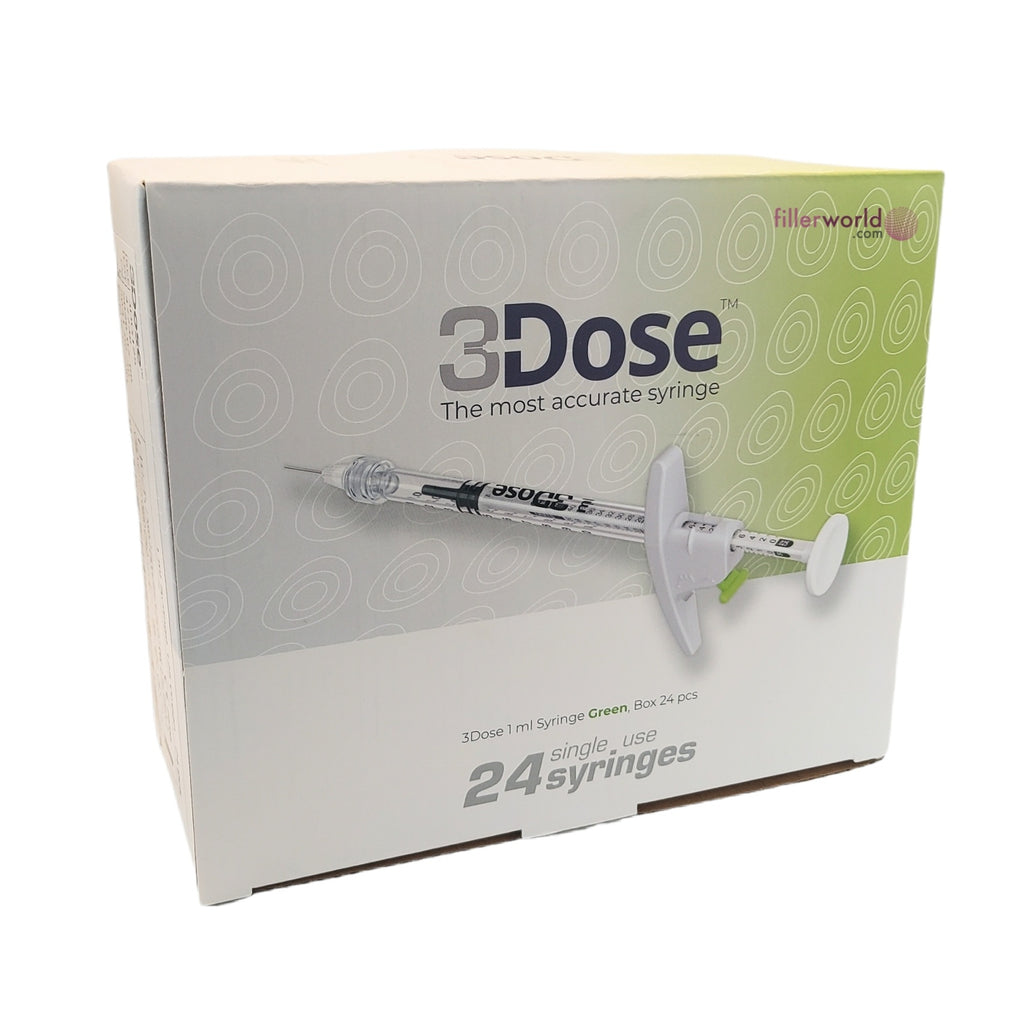 Vlow Medical 3Dose Syringe (1ml Syringe Green, Box 24pcs)